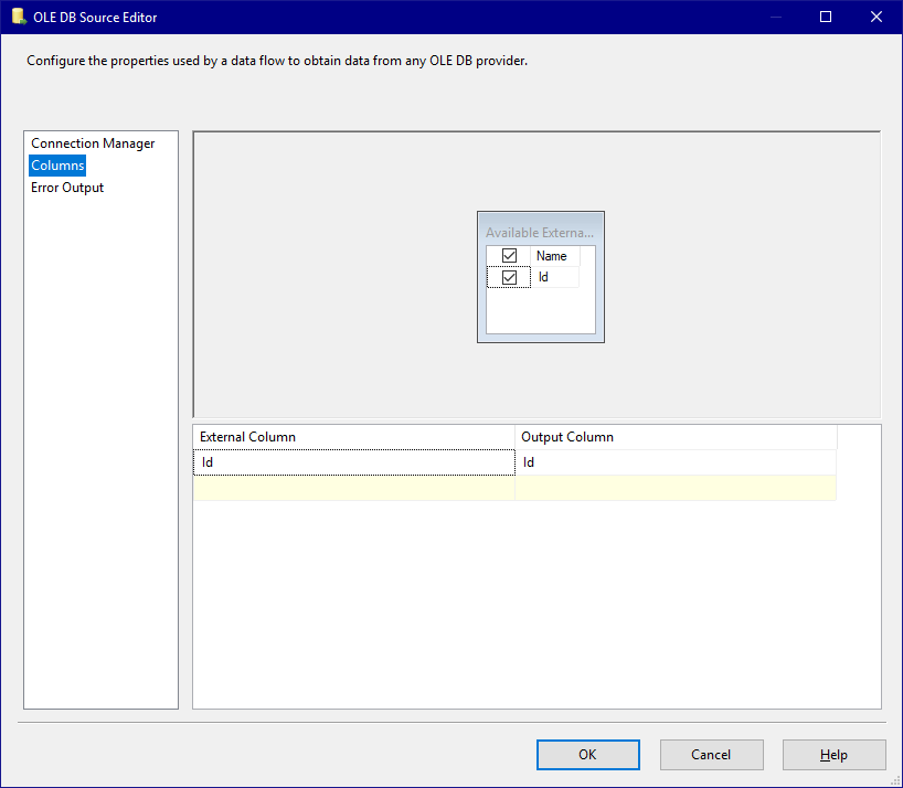 Output Source Columns