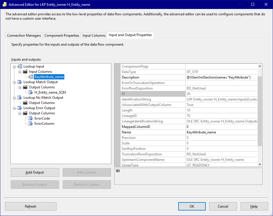 Input columns